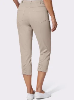 3/4-Jeans mit Zier-Schnürungen