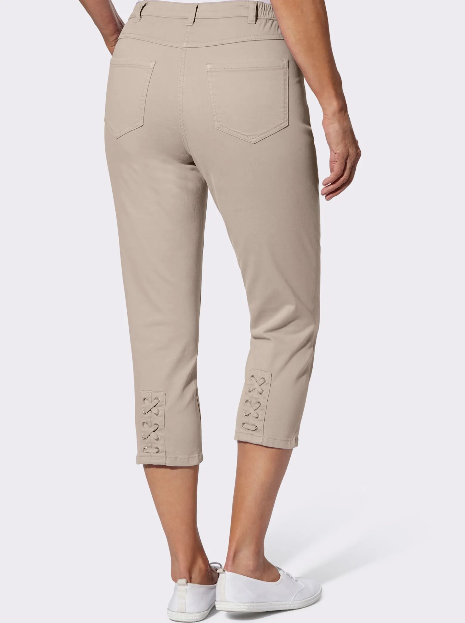3/4-Jeans mit Zier-Schnürungen