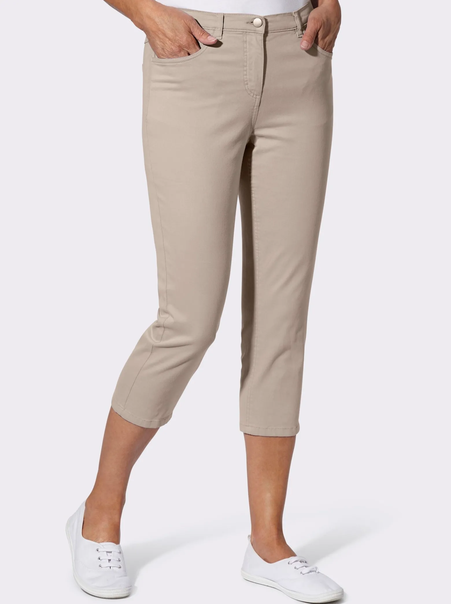 3/4-Jeans mit Zier-Schnürungen