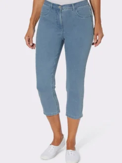 3/4-Jeans mit Zier-Schnürungen