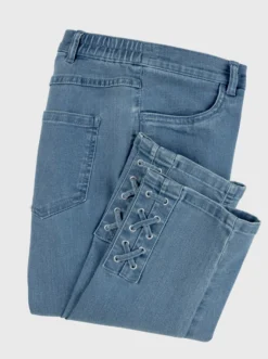 3/4-Jeans mit Zier-Schnürungen