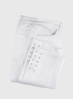 3/4-Jeans mit Zier-Schnürungen