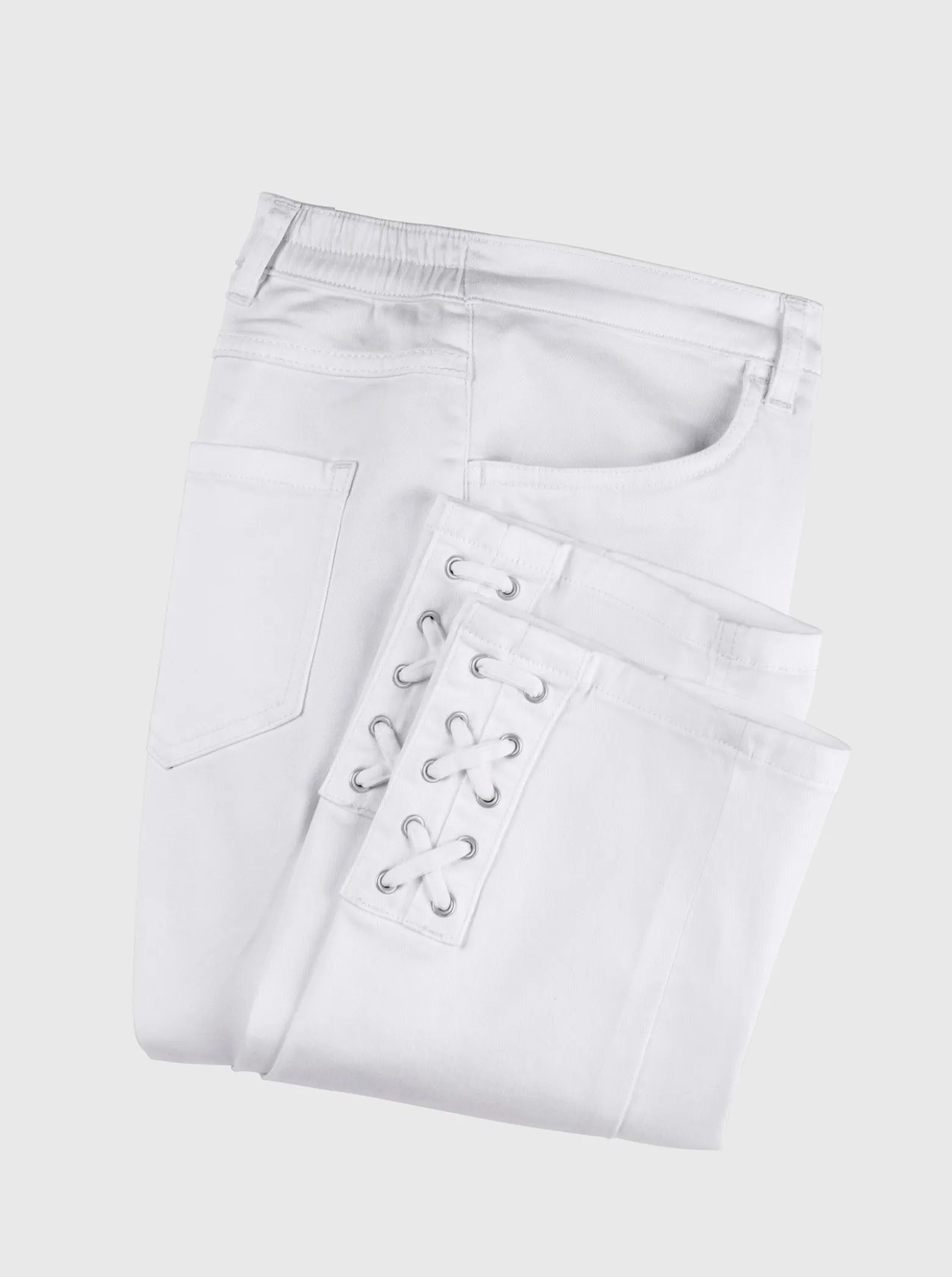 3/4-Jeans mit Zier-Schnürungen
