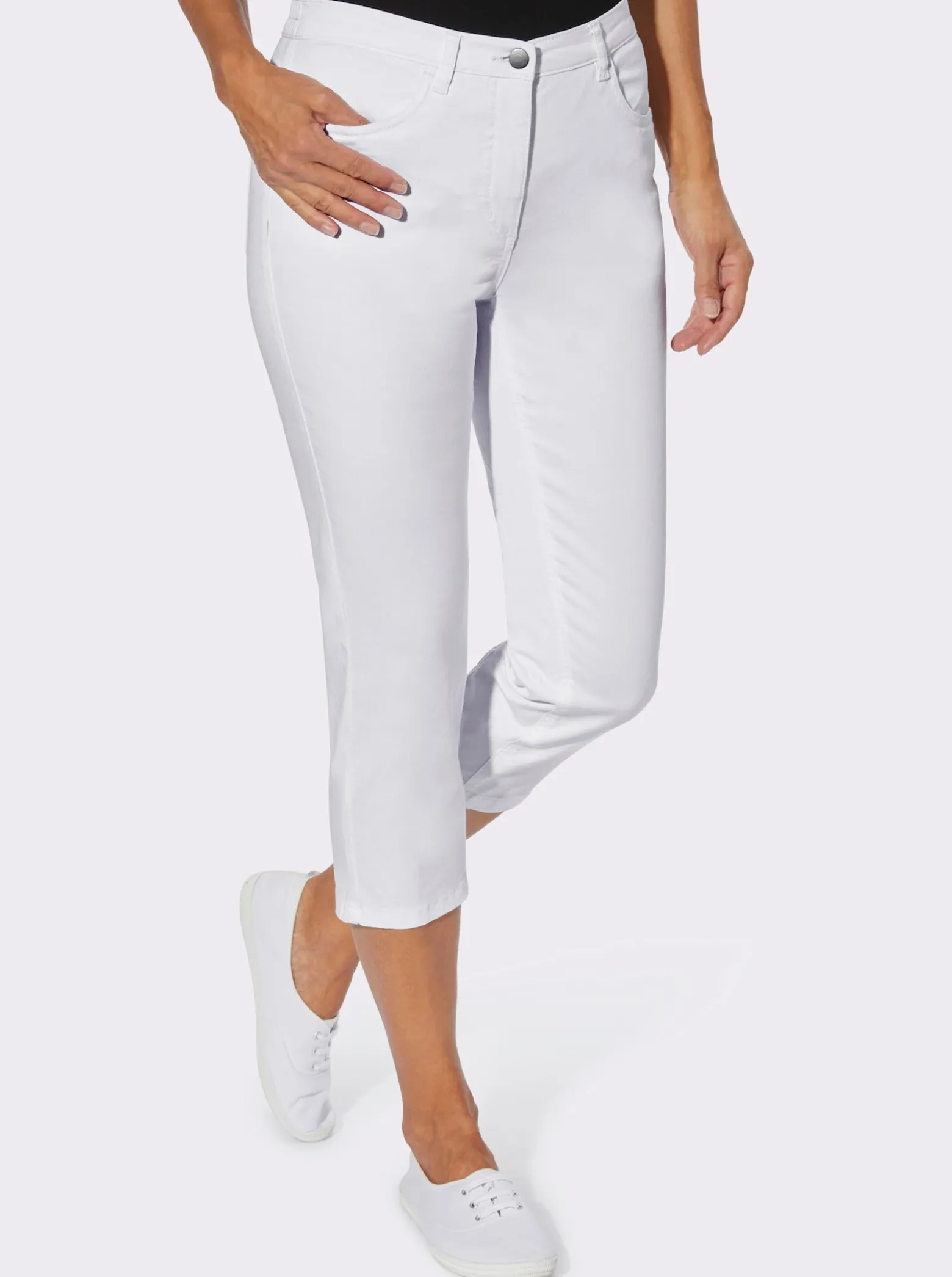 3/4-Jeans mit Zier-Schnürungen
