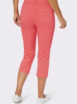 3/4-Jeans mit Zier-Schnürungen