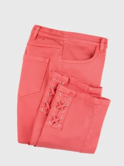 3/4-Jeans mit Zier-Schnürungen