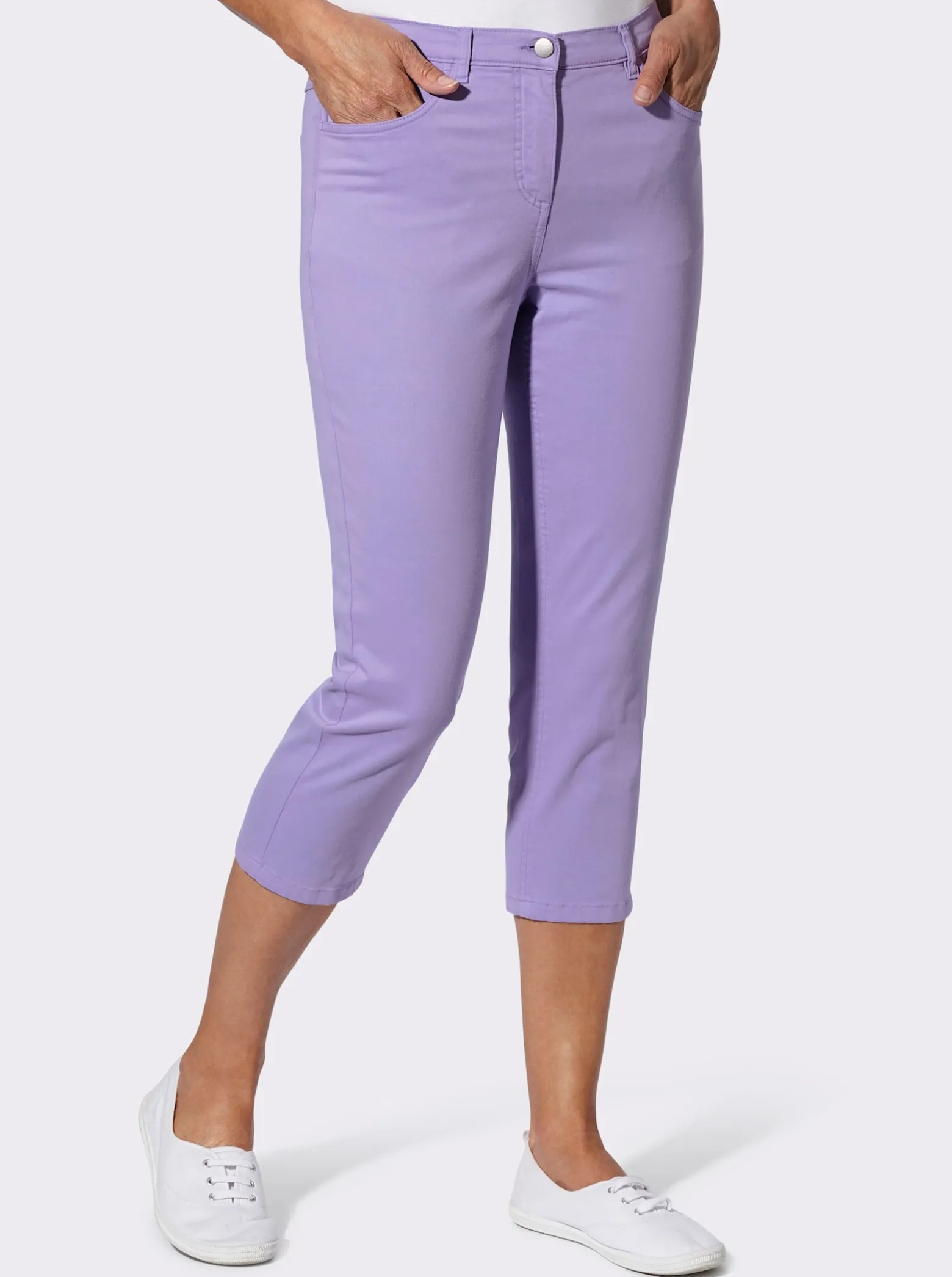 3/4-Jeans mit Zier-Schnürungen