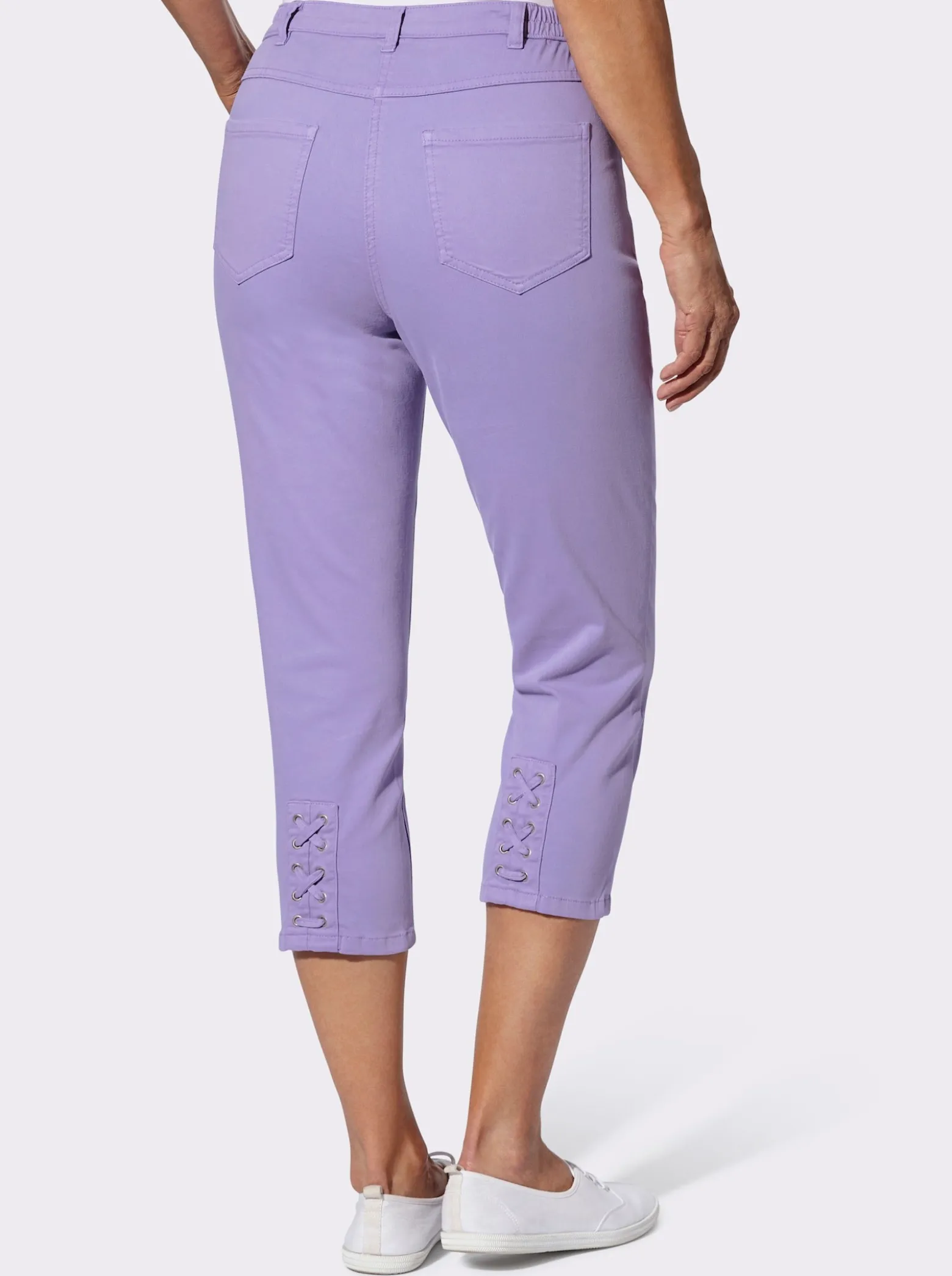 3/4-Jeans mit Zier-Schnürungen