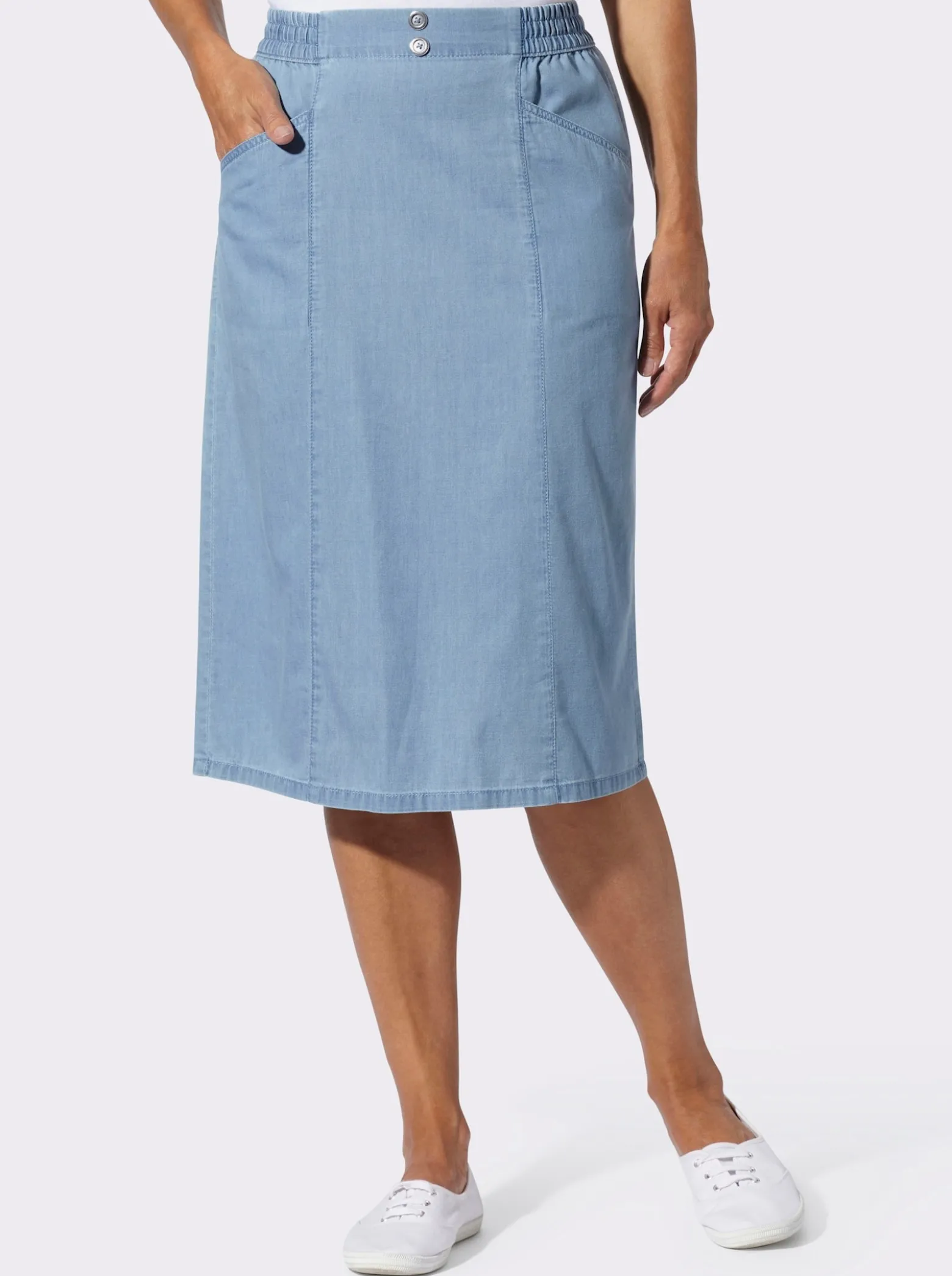 Jeansrock mit dekorativen Knöpfen