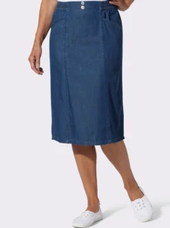 Jeansrock mit dekorativen Knöpfen