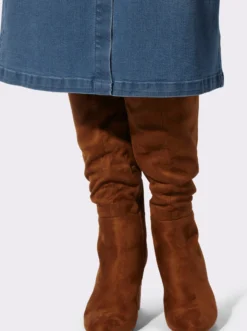 Jeansrock mit geripptem Dehnbund