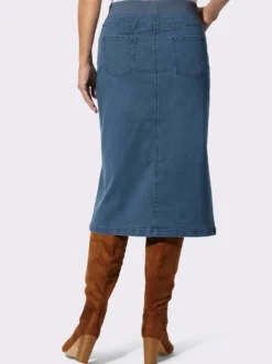 Jeansrock mit geripptem Dehnbund