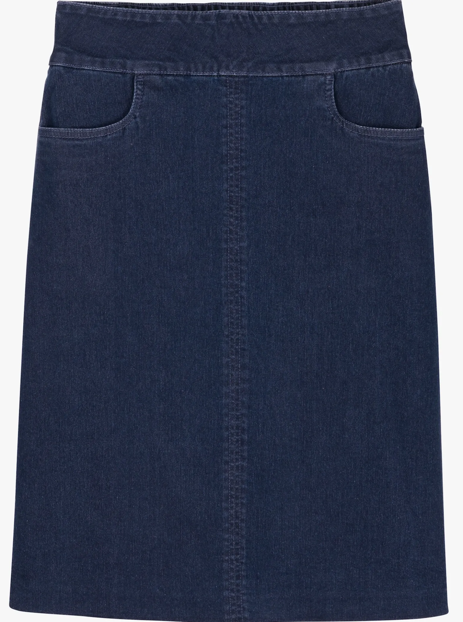 Jeansrock mit hoher Bundpatte