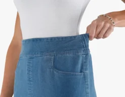 Jeansrock mit hoher Bundpatte