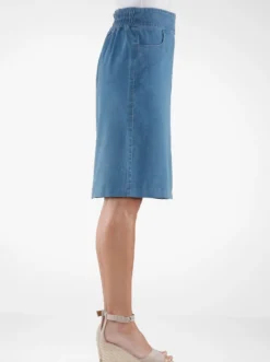 Jeansrock mit hoher Bundpatte