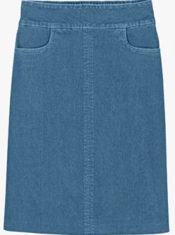Jeansrock mit hoher Bundpatte