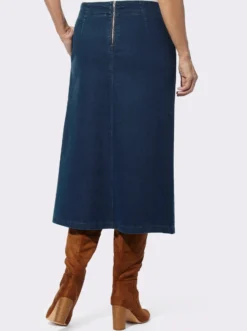 Jeansrock mit imitierter Knopfleiste