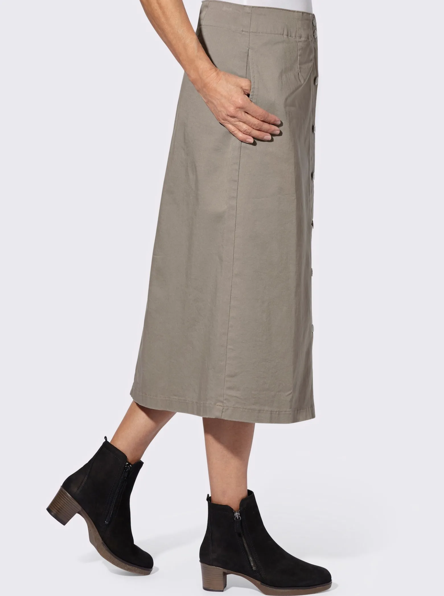 Jeansrock mit imitierter Knopfleiste
