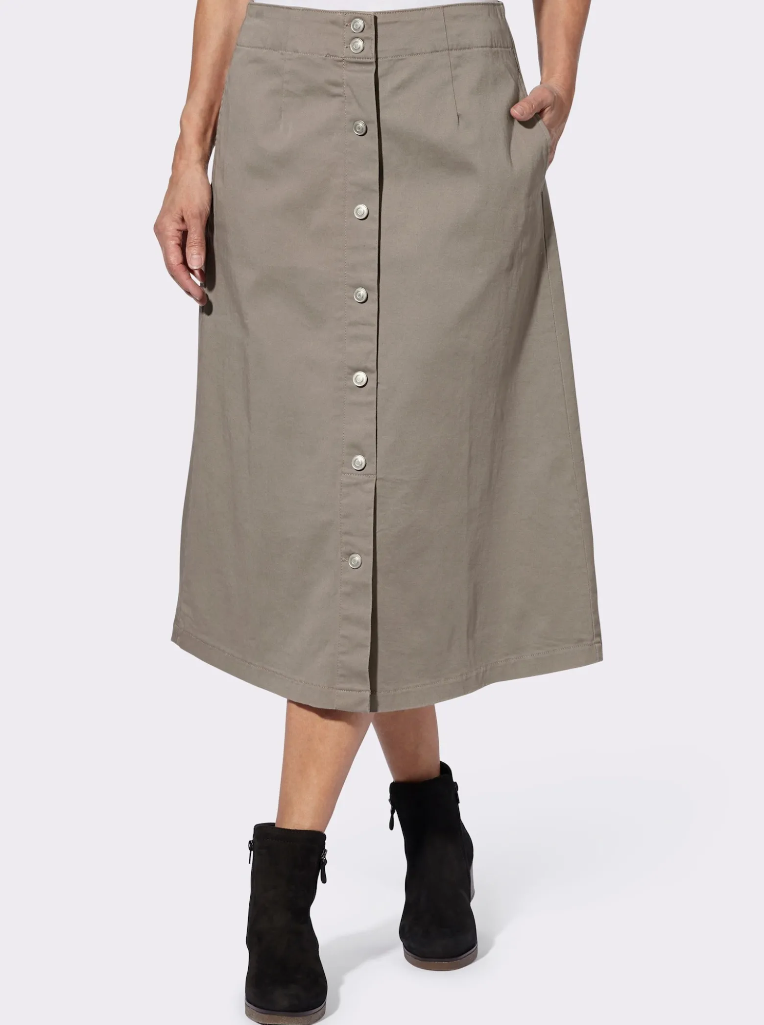 Jeansrock mit imitierter Knopfleiste