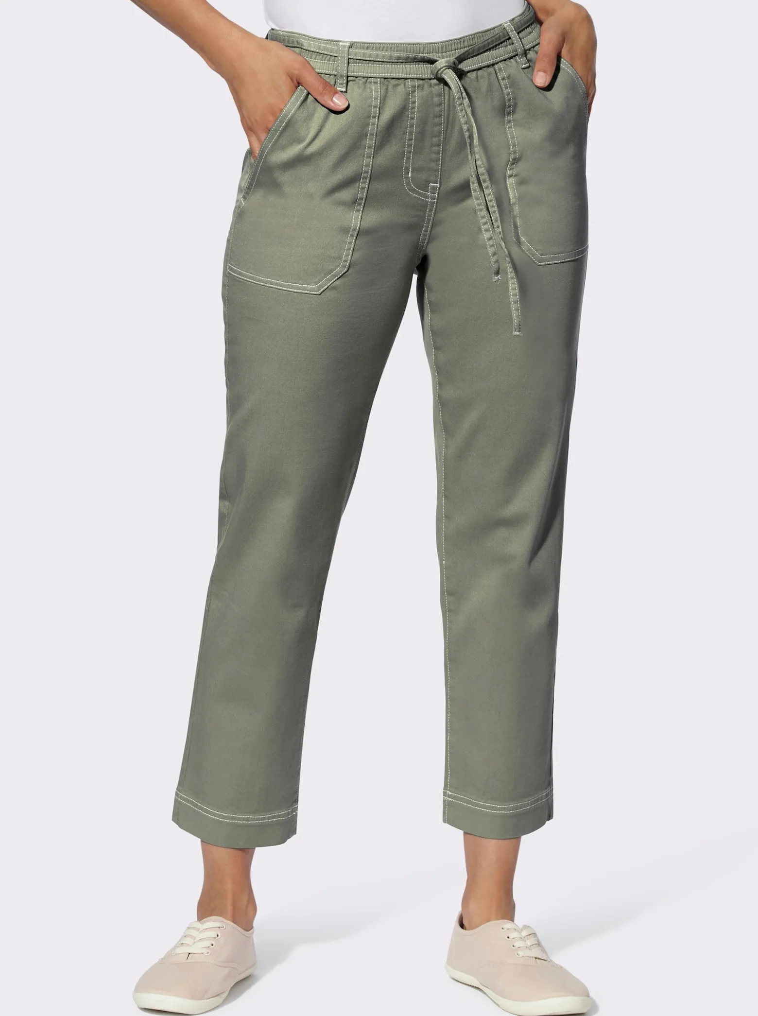 7/8-Jeans Schlupfform, mit Dehnbund