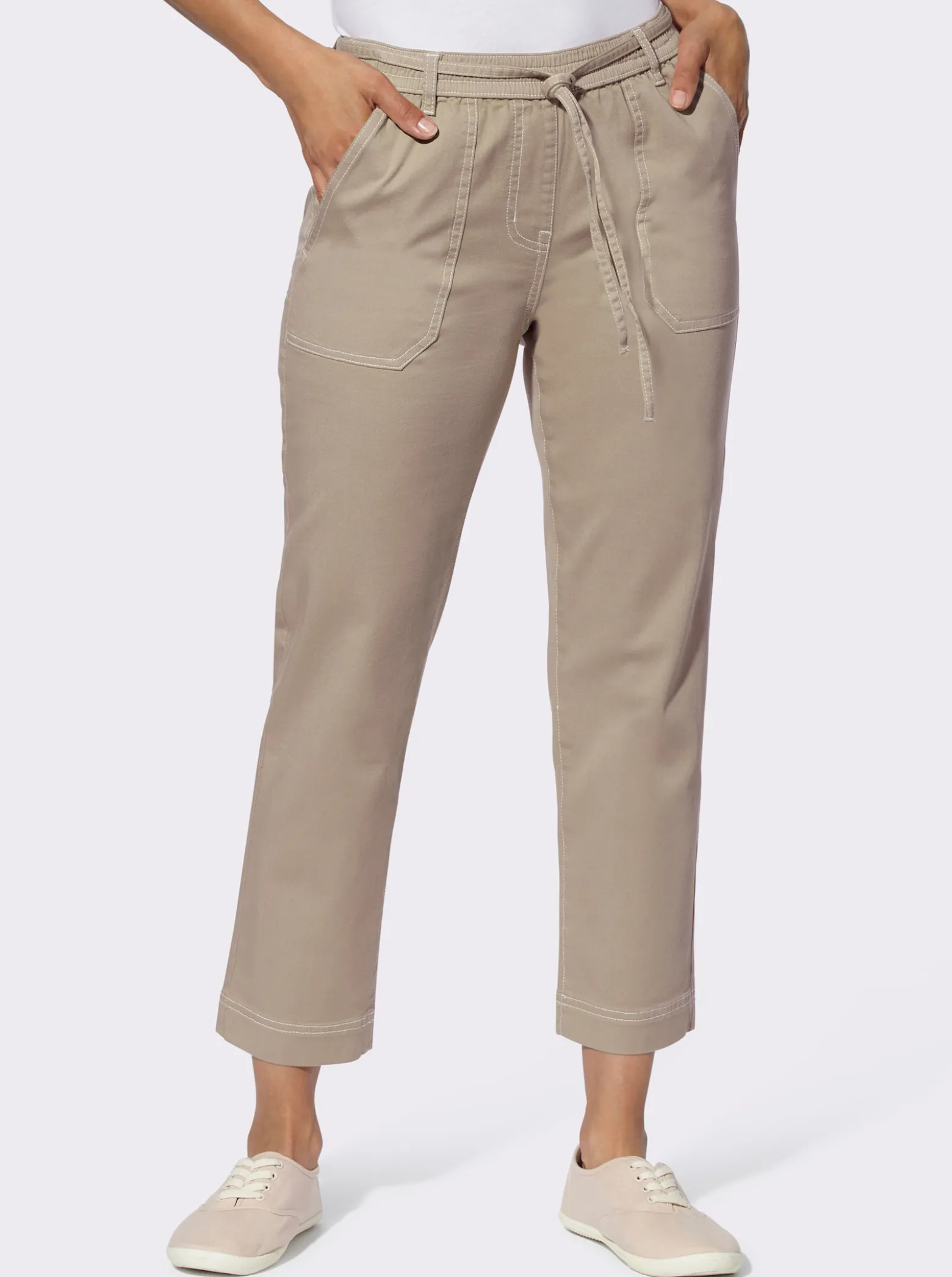 7/8-Jeans Schlupfform, mit Dehnbund