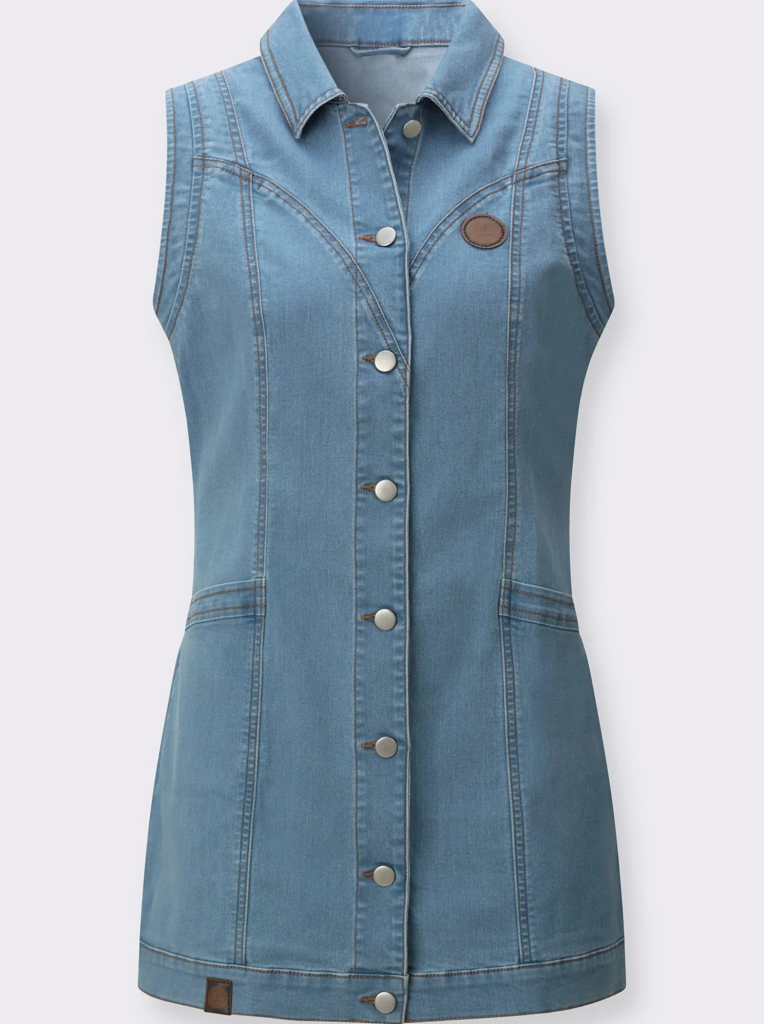 Jeansweste in Longform