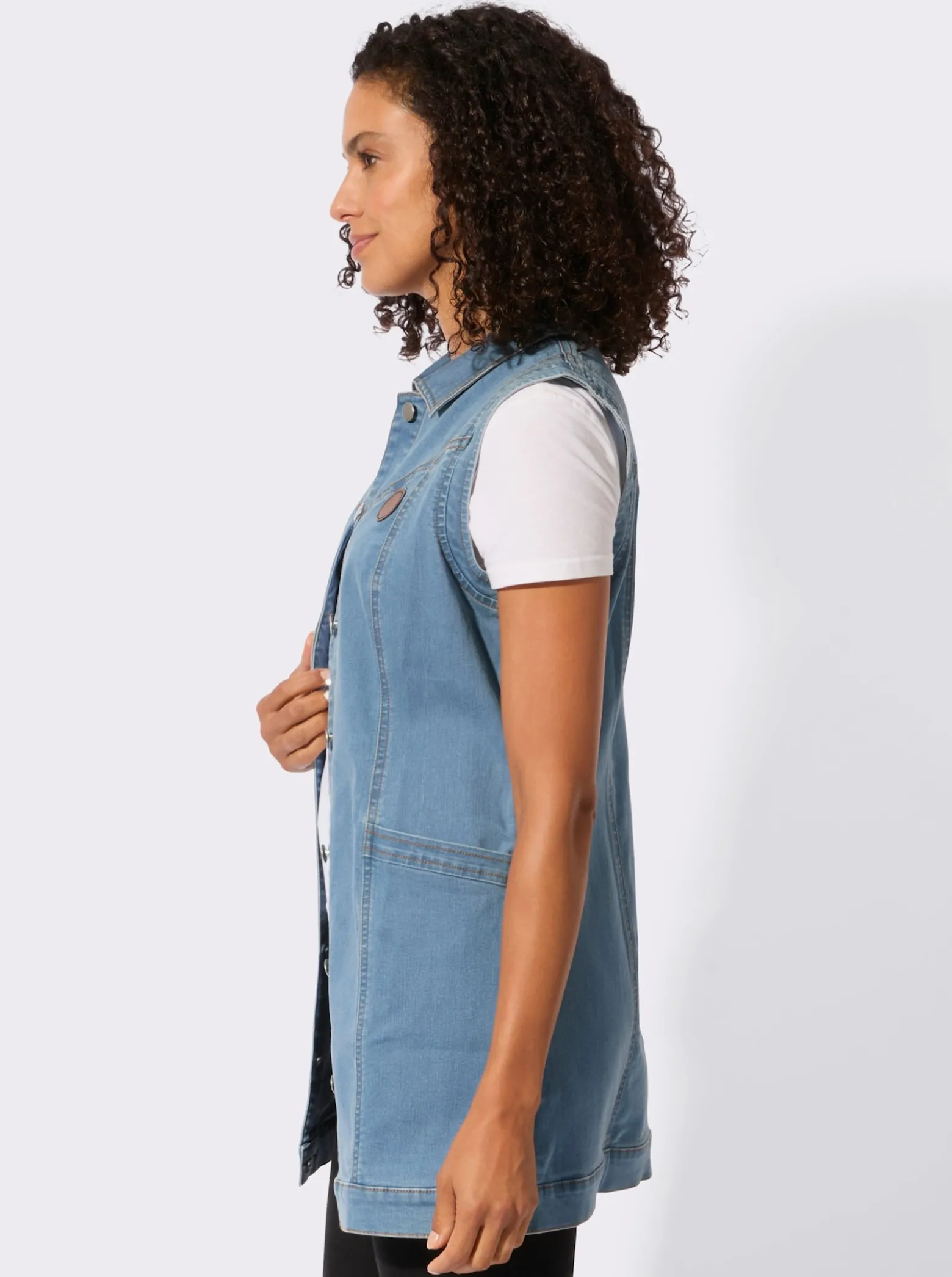 Jeansweste in Longform