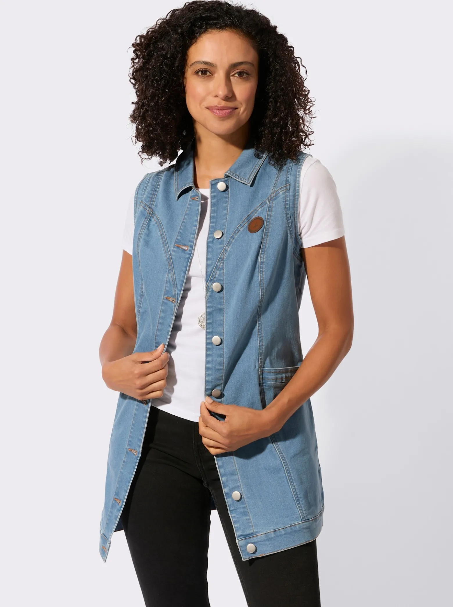 Jeansweste in Longform