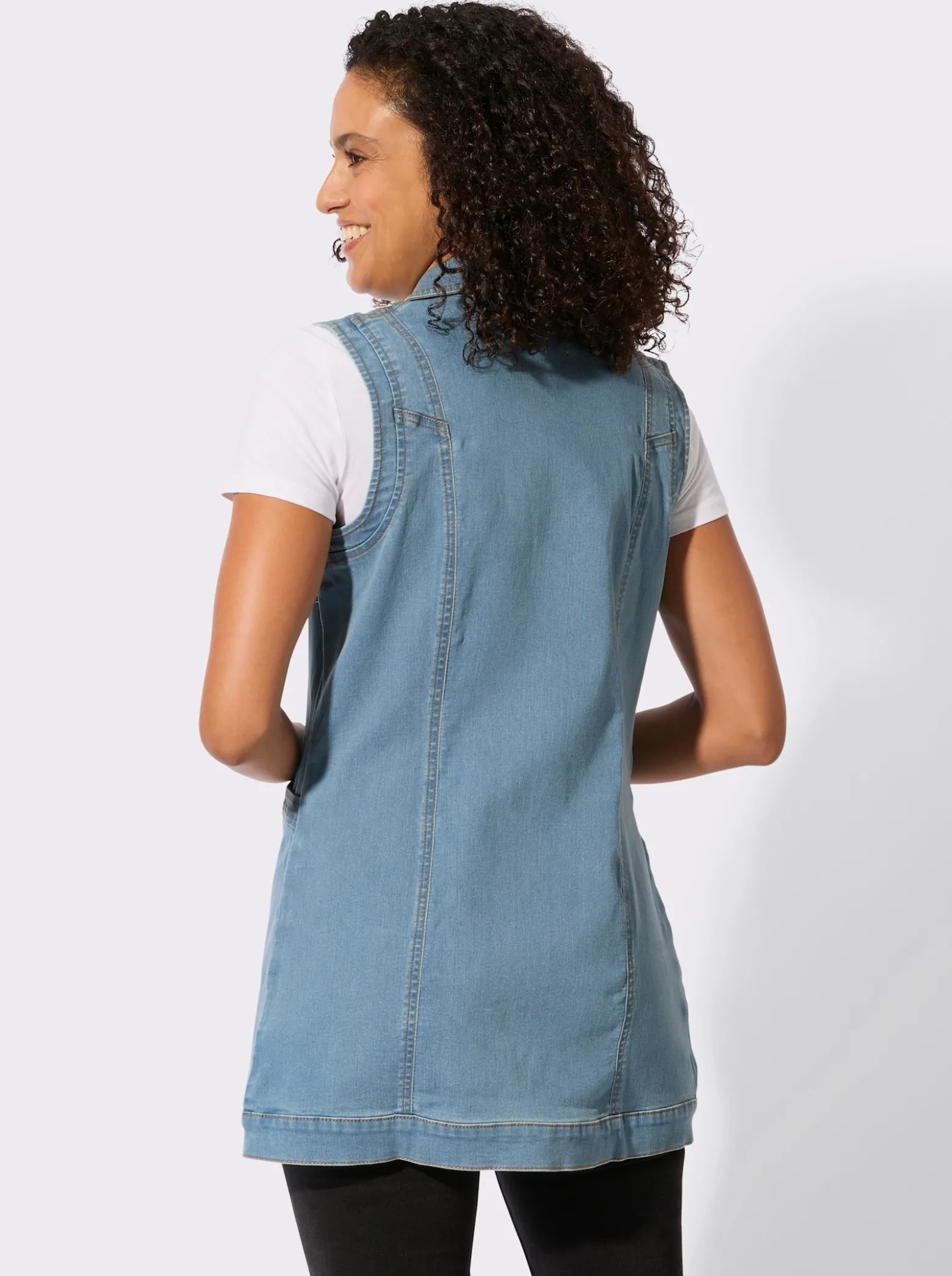 Jeansweste in Longform