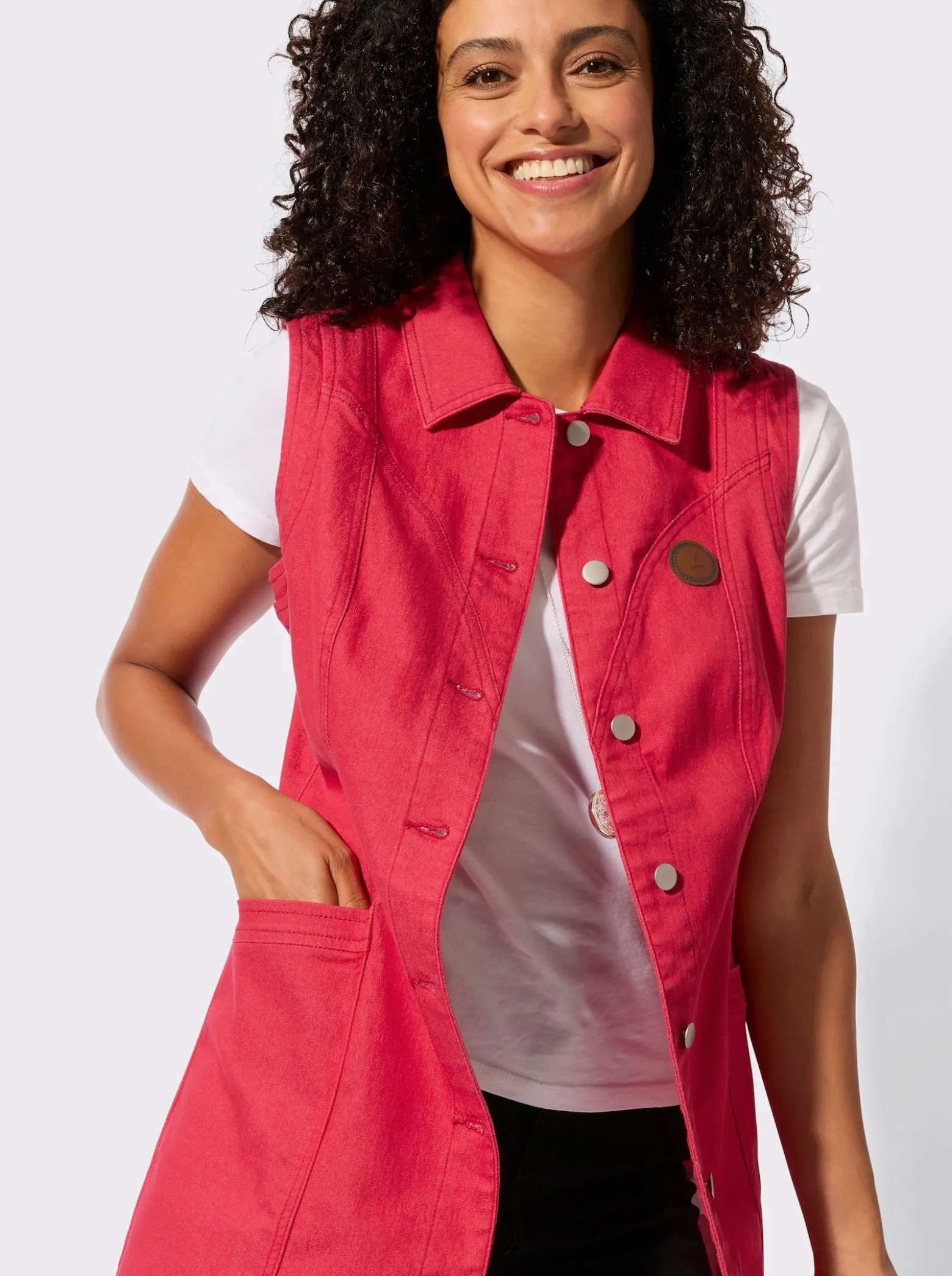 Jeansweste in Longform