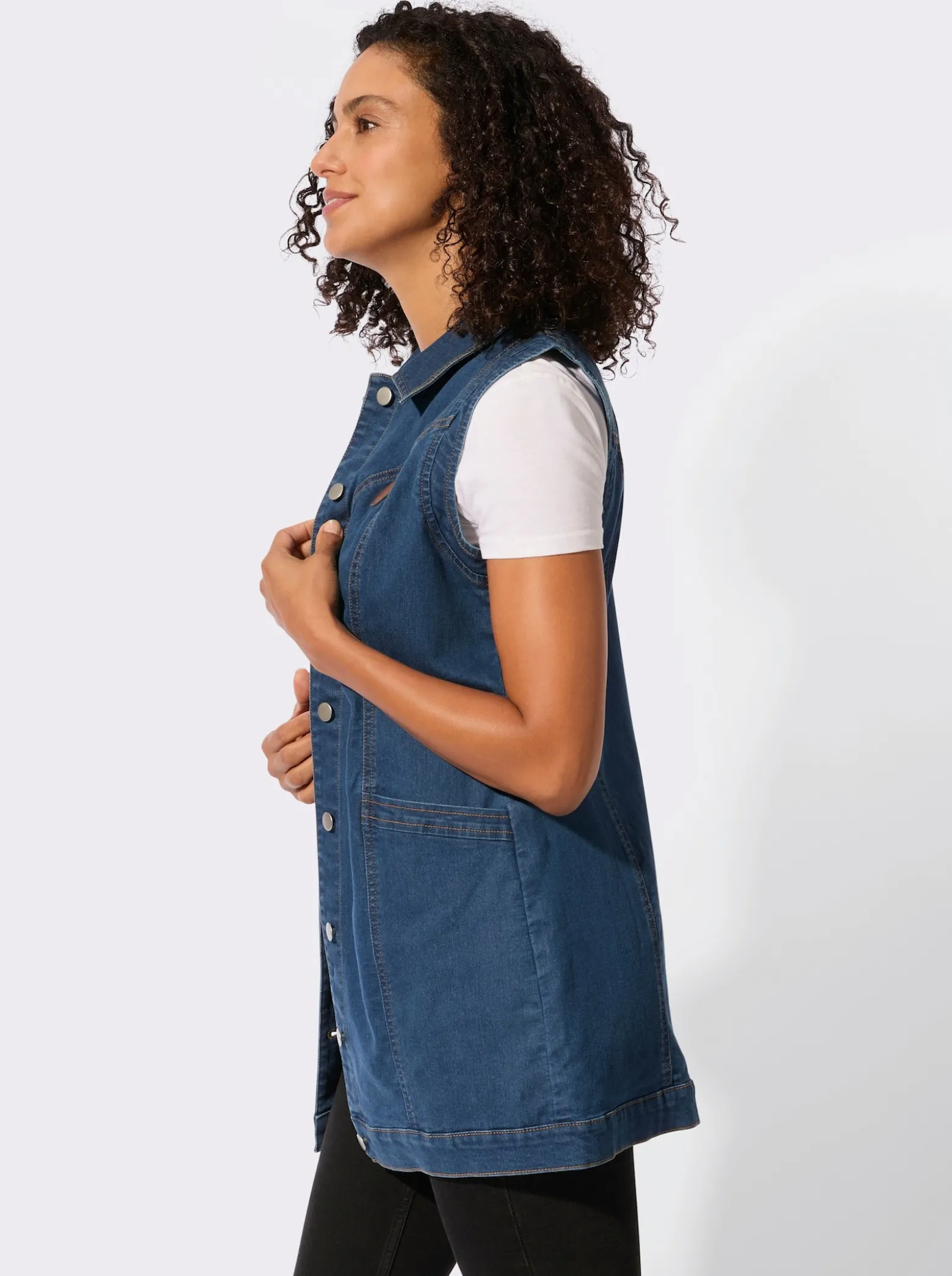 Jeansweste in Longform