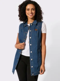 Jeansweste in Longform