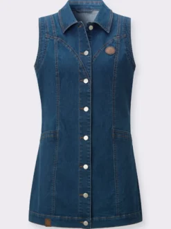Jeansweste in Longform