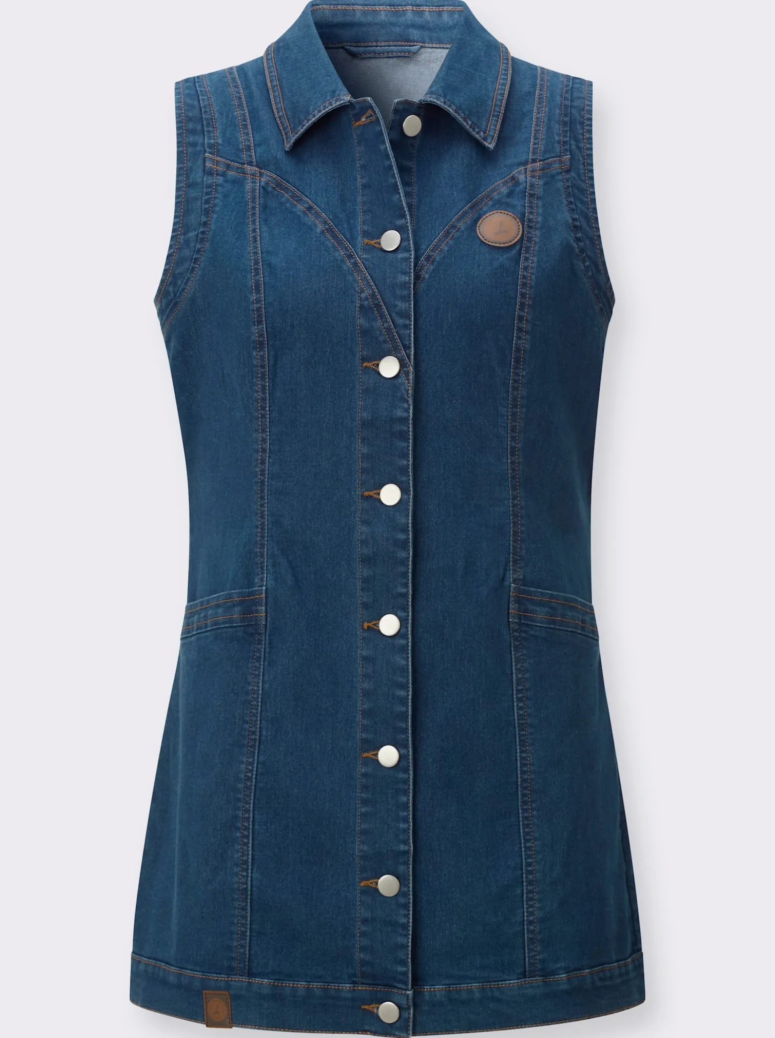 Jeansweste in Longform