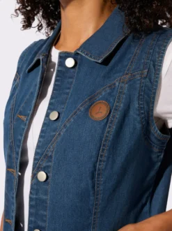 Jeansweste in Longform