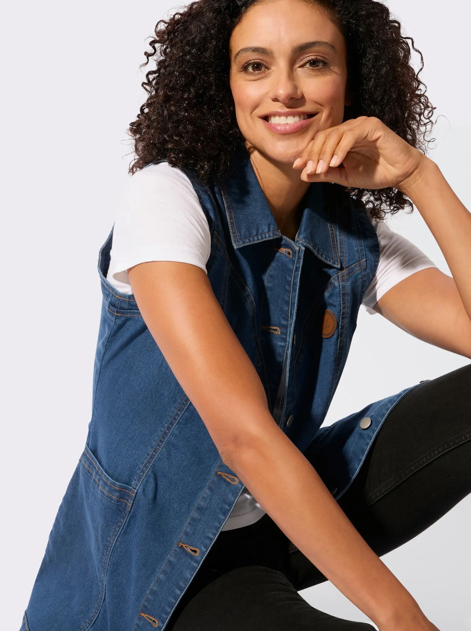 Jeansweste in Longform