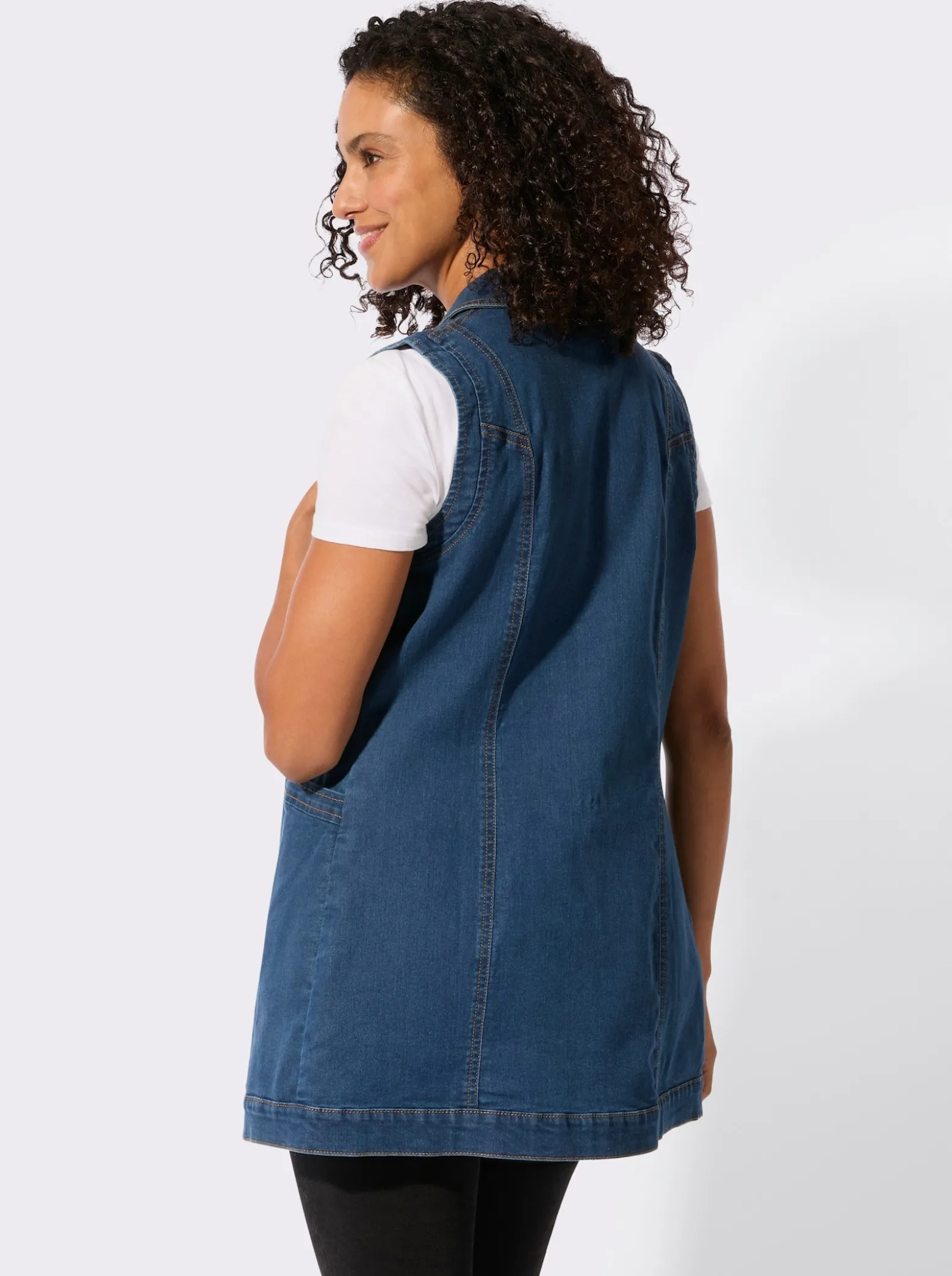 Jeansweste in Longform