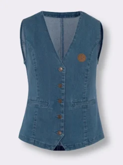 Jeansweste in verkürzter Form