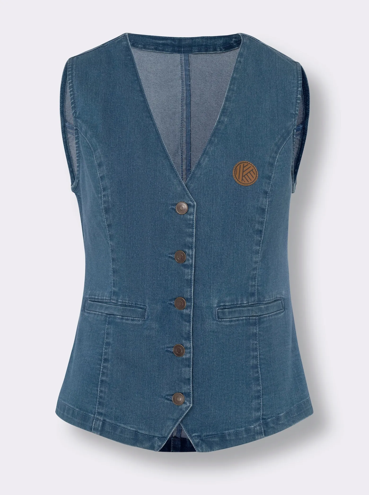 Jeansweste in verkürzter Form