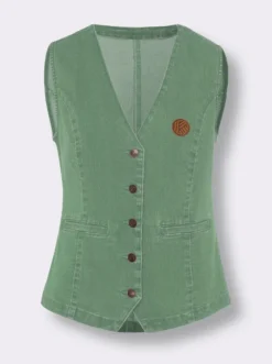 Jeansweste in verkürzter Form