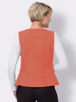 Jeansweste in verkürzter Form