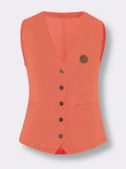 Jeansweste in verkürzter Form