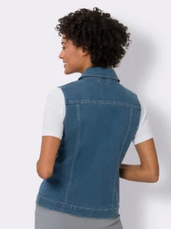 Jeansweste mit aufgesetzten Pattentaschen