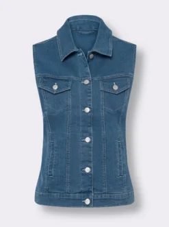 Jeansweste mit aufgesetzten Pattentaschen