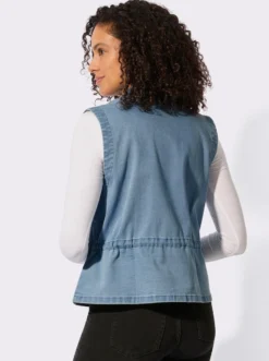 Jeansweste mit Kordelgürtel