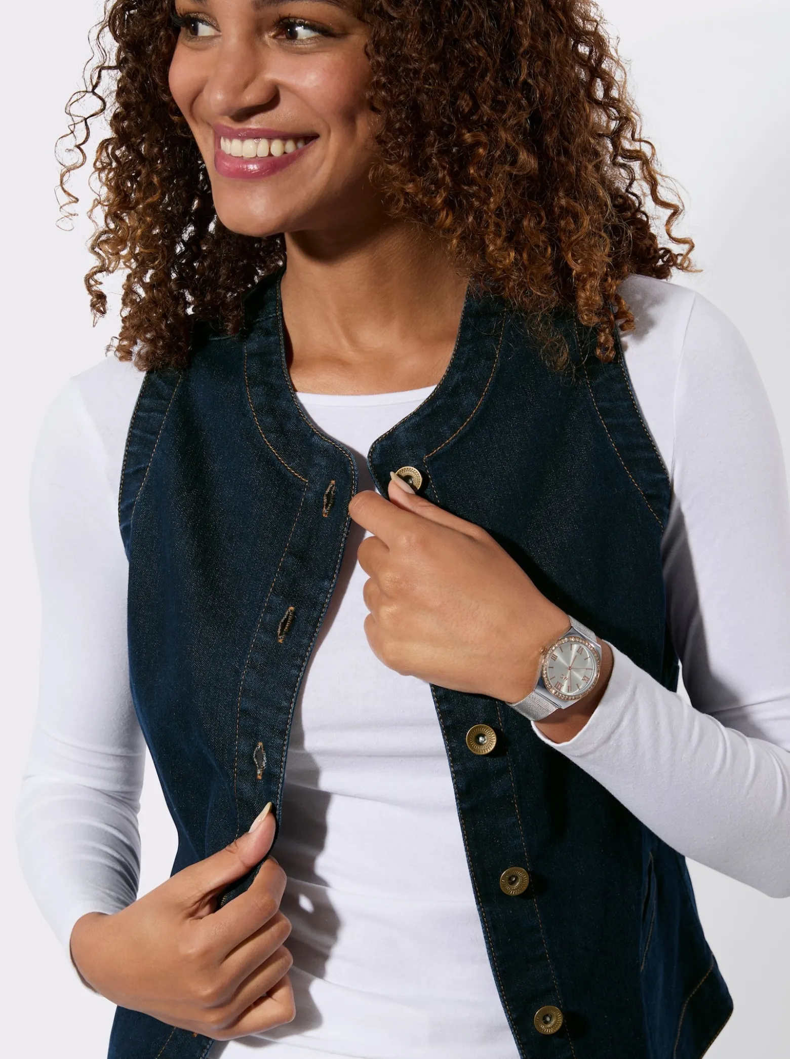 Jeansweste mit Leistentaschen