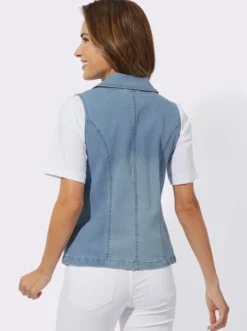 Jeansweste mit Reverskragen