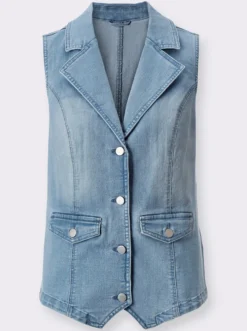 Jeansweste mit Reverskragen