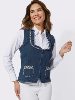 Jeansweste mit Rüschen