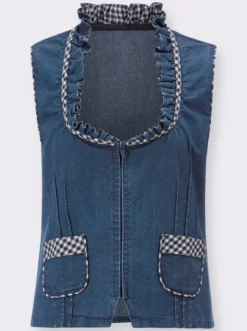Jeansweste mit Rüschen